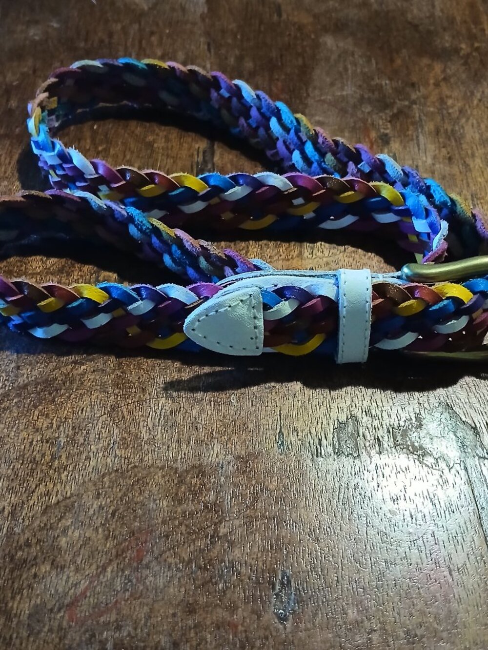 Vintage Capezio Argentina Braided Rainbow Leather Belt Women's M/L